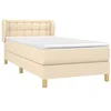 Image de vidaXL Sommier à lattes de lit avec matelas Crème 80x200 cm Tissu
