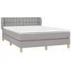 Image de vidaXL Sommier à lattes de lit avec matelas Gris clair 140x190cm Tissu