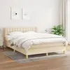 Image de vidaXL Sommier à lattes de lit avec matelas Crème 140x200 cm Tissu