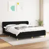 Image de vidaXL Sommier à lattes de lit avec matelas Noir 160x200 cm Tissu