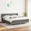 Image de vidaXL Sommier à lattes de lit avec matelas Gris foncé 180x200cm Tissu