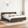 Image de vidaXL Sommier à lattes de lit avec matelas Marron foncé 180x200 cm