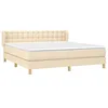 Image de vidaXL Sommier à lattes de lit avec matelas Crème 180x200 cm Tissu