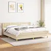 Image de vidaXL Sommier à lattes de lit avec matelas Crème 200x200 cm Tissu