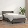Image de vidaXL Sommier à lattes de lit avec matelas Gris 80x200 cm Similicuir