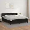Image de vidaXL Sommier à lattes de lit avec matelas Noir 180x200 cm Similicuir