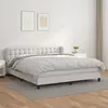 Image de vidaXL Sommier à lattes de lit avec matelas Blanc 180x200cm Similicuir