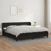 Image de vidaXL Sommier à lattes de lit avec matelas Noir 200x200 cm Similicuir