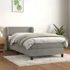 Image de vidaXL Sommier à lattes de lit et matelas Gris clair 90x200 cm Velours