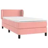 Image de vidaXL Sommier à lattes de lit avec matelas Rose 100x200 cm Velours