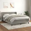 Image de vidaXL Sommier à lattes de lit et matelas Gris clair 140x190cm Velours