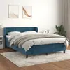 Image de vidaXL Sommier à lattes de lit et matelas Bleu foncé 140x190cm Velours