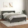 Image de vidaXL Sommier à lattes de lit et matelas Gris foncé 140x200cm Velours