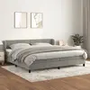 Image de vidaXL Sommier à lattes de lit et matelas Gris clair 200x200cm Velours