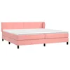 Image de vidaXL Sommier à lattes de lit avec matelas Rose 200x200 cm Velours