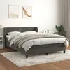 Image de vidaXL Sommier à lattes de lit et matelas Gris foncé 140x200cm Velours
