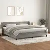 Image de vidaXL Sommier à lattes de lit et matelas Gris clair 200x200cm Velours