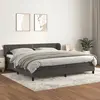 Image de vidaXL Sommier à lattes de lit et matelas Gris foncé 200x200cm Velours