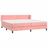 Image de vidaXL Sommier à lattes de lit avec matelas Rose 200x200 cm Velours