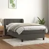 Image de vidaXL Sommier à lattes de lit et matelas Gris foncé 80x200 cm Velours