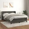 Image de vidaXL Sommier à lattes de lit et matelas Gris foncé 140x200cm Velours