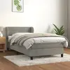 Image de vidaXL Sommier à lattes de lit et matelas Gris clair 90x190 cm Velours