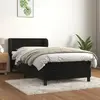 Image de vidaXL Sommier à lattes de lit avec matelas Noir 90x190 cm Velours