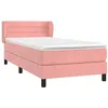 Image de vidaXL Sommier à lattes de lit avec matelas Rose 100x200 cm Velours