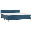 Image de vidaXL Sommier à lattes de lit et matelas Bleu foncé 200x200cm Velours