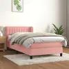 Image de vidaXL Sommier à lattes de lit et matelas Rose 80x200 cm Velours