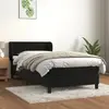 Image de vidaXL Sommier à lattes de lit avec matelas Noir 100x200 cm Velours