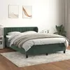 Image de vidaXL Sommier à lattes de lit et matelas Vert foncé 140x190cm Velours