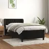 Image de vidaXL Sommier à lattes de lit avec matelas Noir 90x190 cm Velours