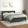 Image de vidaXL Sommier à lattes de lit et matelas Vert foncé 140x200cm Velours