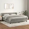 Image de vidaXL Sommier à lattes de lit et matelas Gris clair 180x200cm Velours