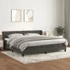 Image de vidaXL Sommier à lattes de lit et matelas Gris foncé 200x200cm Velours