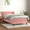 Image de vidaXL Sommier à lattes de lit et matelas Rose 80x200 cm Velours