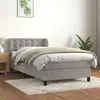 Image de vidaXL Sommier à lattes de lit et matelas Gris clair 100x200cm Velours