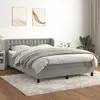 Image de vidaXL Sommier à lattes de lit et matelas Gris clair 140x200cm Velours