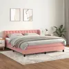Image de vidaXL Sommier à lattes de lit avec matelas Rose 160x200 cm Velours