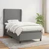 Image de vidaXL Sommier à lattes de lit avec matelas Gris foncé 80x200 cm Tissu