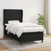 Image de vidaXL Sommier à lattes de lit et matelas Noir 80x200 cm Tissu