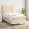 Image de vidaXL Sommier à lattes de lit avec matelas Crème 80x200 cm Tissu