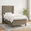 Image de vidaXL Sommier à lattes de lit avec matelas Taupe 90x190 cm Tissu