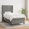 Image de vidaXL Sommier à lattes de lit avec matelas Gris foncé 90x200 cm Tissu
