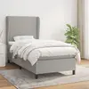 Image de vidaXL Sommier à lattes de lit avec matelas Gris clair 100x200cm Tissu