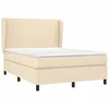 Image de vidaXL Sommier à lattes de lit avec matelas Crème 140x190 cm Tissu