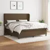 Image de vidaXL Sommier à lattes de lit avec matelas Marron foncé 160x200 cm
