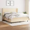 Image de vidaXL Sommier à lattes de lit avec matelas Crème 160x200 cm Tissu