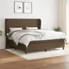 Image de vidaXL Sommier à lattes de lit avec matelas Marron foncé 180x200 cm